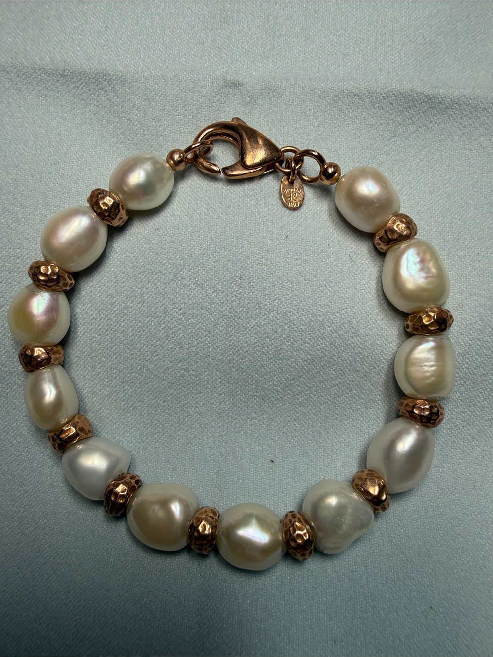 Honora Freshwater Cultured Pearl and Bronze Spacer Bracelet